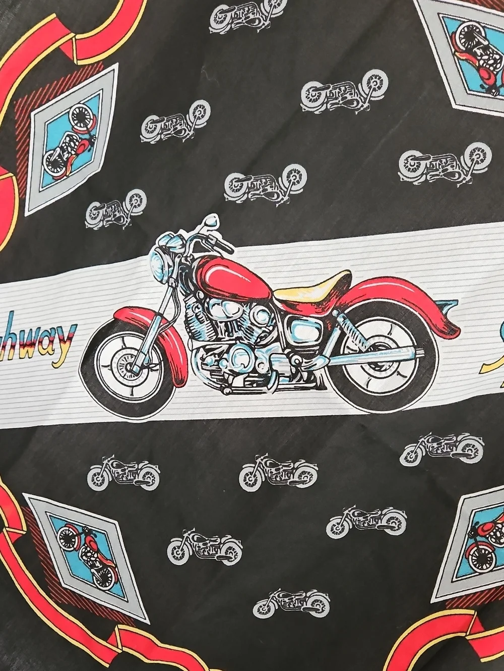 Vintage WamCraft Highway Speed Motorcycle Bandana USA